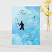 フレンド・フライ・フィッシャーマン・魚釣り カード (黄色い花)