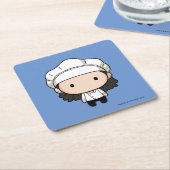 フレンド™ |モニカチビ（小さくかわいく書いた感じ） スクエアペーパーコースター (アングル)