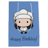 フレンド™ |モニカチビ（小さくかわいく書いた感じ） ミディアムペーパーバッグ (裏面)