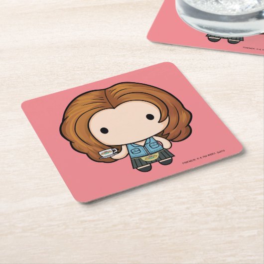 フレンド™ |レイチェルチビ（小さくかわいく書いた感じ） スクエアペーパーコースター (アングル)