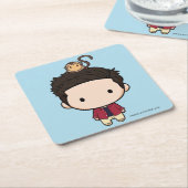 フレンド™ |ロスチビ（小さくかわいく書いた感じ） スクエアペーパーコースター (アングル)