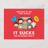 フレンド™ |世界のチビ(小さくかわいく書いた感じ)実在へようこそ インビテーションポストカード (正面)