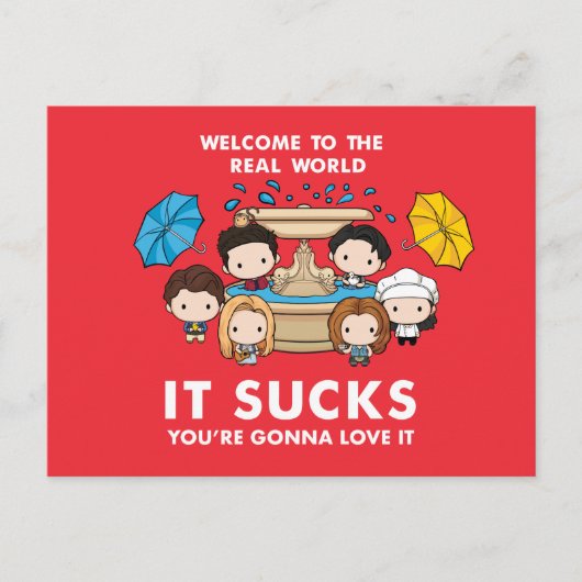 フレンド™ |世界のチビ(小さくかわいく書いた感じ)実在へようこそ インビテーションポストカード (正面)