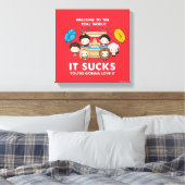 フレンド™ |世界のチビ(小さくかわいく書いた感じ)実在へようこそ キャンバスプリント (インサイチュ (寝室))