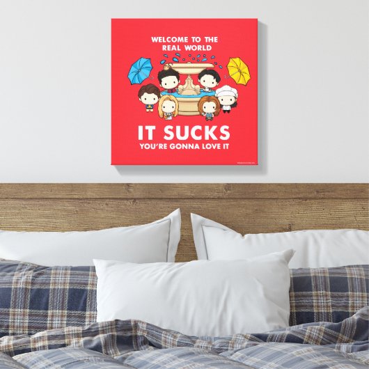 フレンド™ |世界のチビ（小さくかわいく書いた感じ）実在へようこそ キャンバスプリント (インサイチュ (寝室))