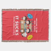 フレンド™ |世界のチビ(小さくかわいく書いた感じ)実在へようこそ スローブランケット (正面)