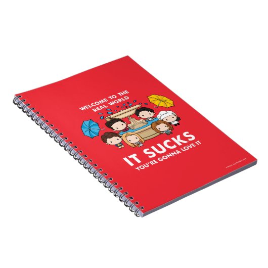 フレンド™ |世界のチビ（小さくかわいく書いた感じ）実在へようこそ ノートブック (右側)