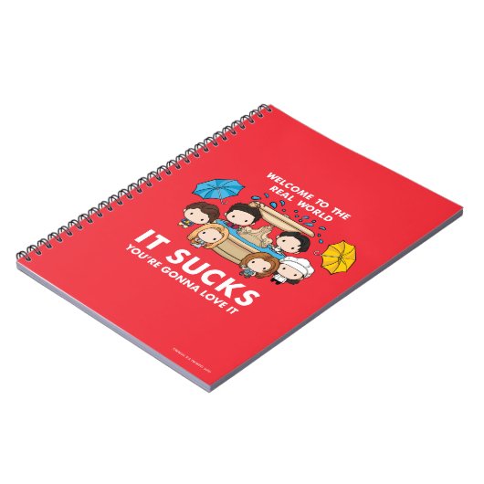 フレンド™ |世界のチビ（小さくかわいく書いた感じ）実在へようこそ ノートブック (左側)