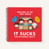 フレンド™ |世界のチビ（小さくかわいく書いた感じ）実在へようこそ ノートブック (正面)