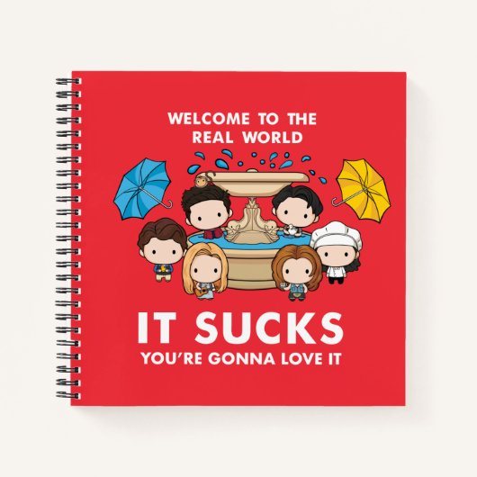 フレンド™ |世界のチビ（小さくかわいく書いた感じ）実在へようこそ ノートブック (正面)