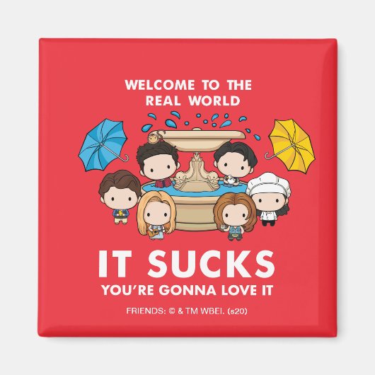 フレンド™ |世界のチビ（小さくかわいく書いた感じ）実在へようこそ マグネット (正面)