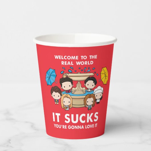 フレンド™ |世界のチビ（小さくかわいく書いた感じ）実在へようこそ 紙コップ (左)