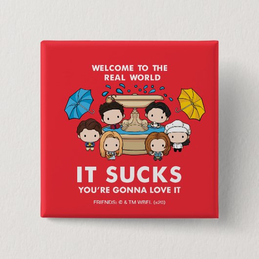 フレンド™ |世界のチビ(小さくかわいく書いた感じ)実在へようこそ 缶バッジ (正面)