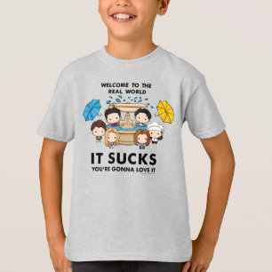 フレンド™ 世界のチビ(小さくかわいく書いた感じ)実在へようこそ Tシャツ