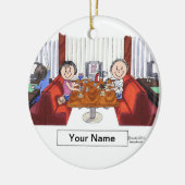 フレンド – 男性と女性 セラミックオーナメント (左)