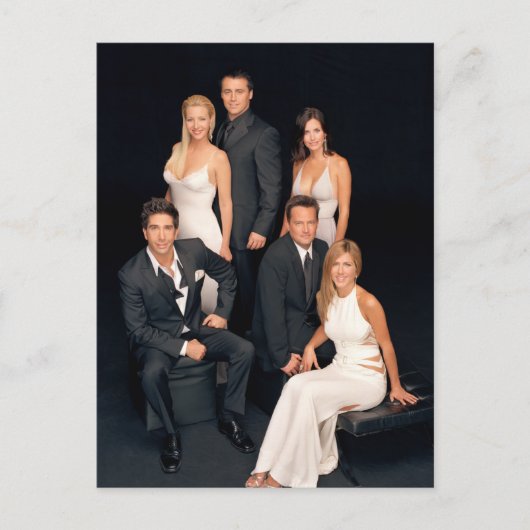 フレンド™ |白黒のグループフォーマル衣服 インビテーションポストカード (正面)