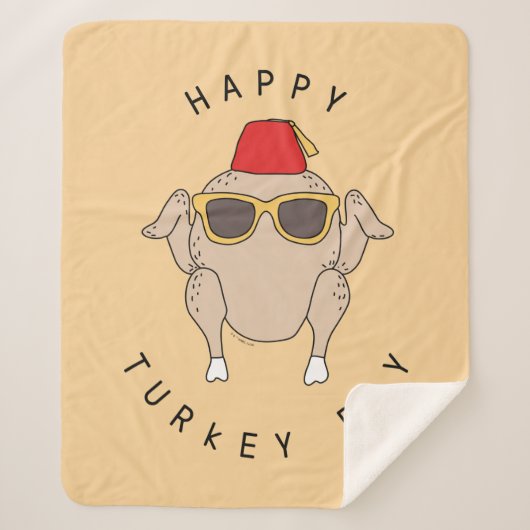 フレンド™ | Happy Turkey Day シェルパブランケット (正面)