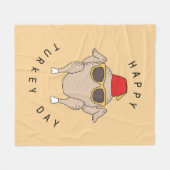 フレンド™ | Happy Turkey Day フリースブランケット (正面(横))