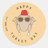 フレンド™ | Happy Turkey Day ラウンドシール (正面)