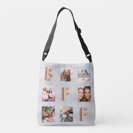 フレンドBFFシルバーバラ金ゴールド写真コラージュ クロスボディバッグ