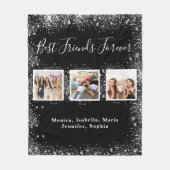 フレンドBFFブラックシルバーグリッターの写真名 フリースブランケット (正面)