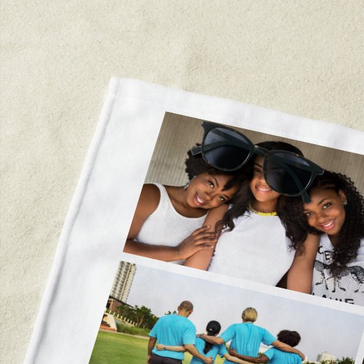 フレンドDIY 6フォトコラージュホワイト懇親会パーティー ビーチタオル (インサイチュ)