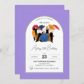 フレンドTVショーをテーマにしたカスタマイズ可能な誕生日 招待状 (正面/裏面)