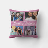 フレン最高のズカスタム4フォトコラージュピンクフェイク毛皮 クッション (裏面)