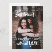 フレン最高のド·ブライドメイド·プロポーザルホワイト·文字ハート 招待状 (正面/裏面)