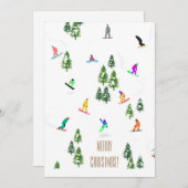 フレーカッコいいライドスノーボーダーズメリークリスマス 招待状 (正面/裏面)