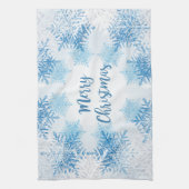 フレーク模様をメリークリスマス キッチンタオル (縦)