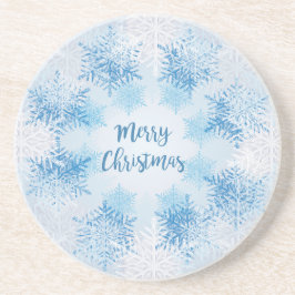 フレーク模様をメリークリスマス コースター
