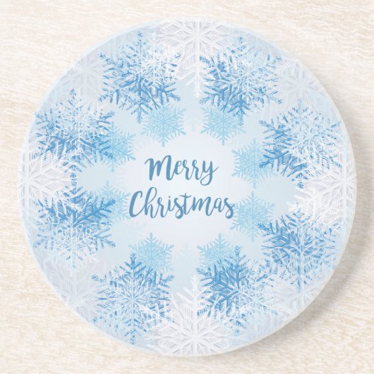フレーク模様をメリークリスマス コースター (正面)