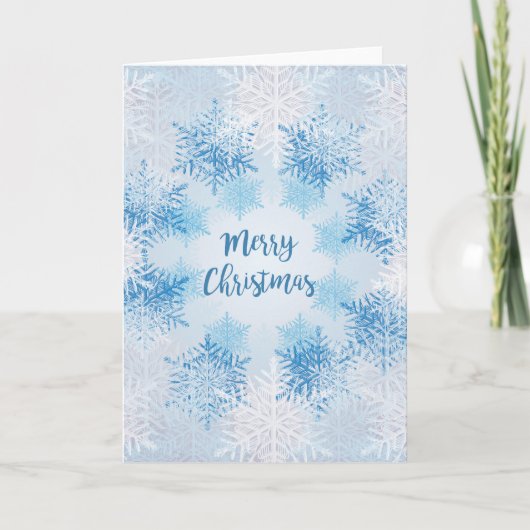 フレーク模様をメリークリスマス シーズンカード (正面)