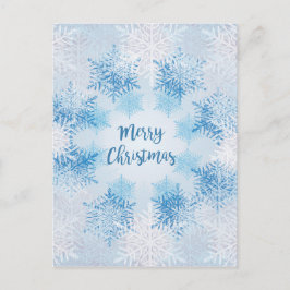 フレーク模様をメリークリスマス シーズンポストカード