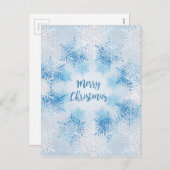 フレーク模様をメリークリスマス シーズンポストカード (正面/裏面)