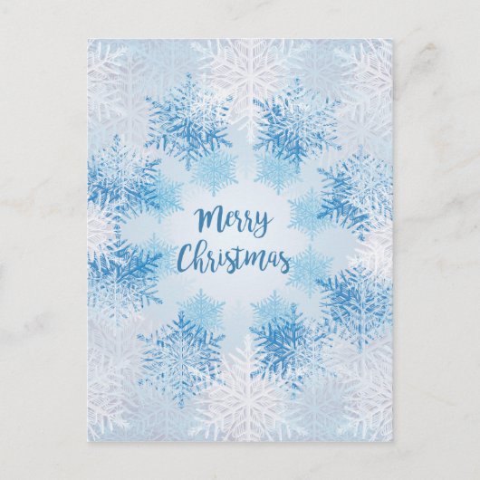 フレーク模様をメリークリスマス シーズンポストカード (正面)