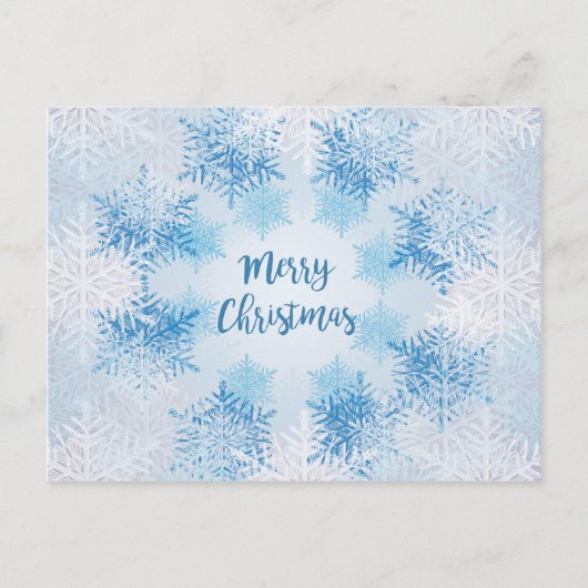 フレーク模様をメリークリスマス シーズンポストカード (正面)