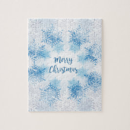 フレーク模様をメリークリスマス ジグソーパズル