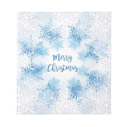 フレーク模様をメリークリスマス ノートパッド (正面)