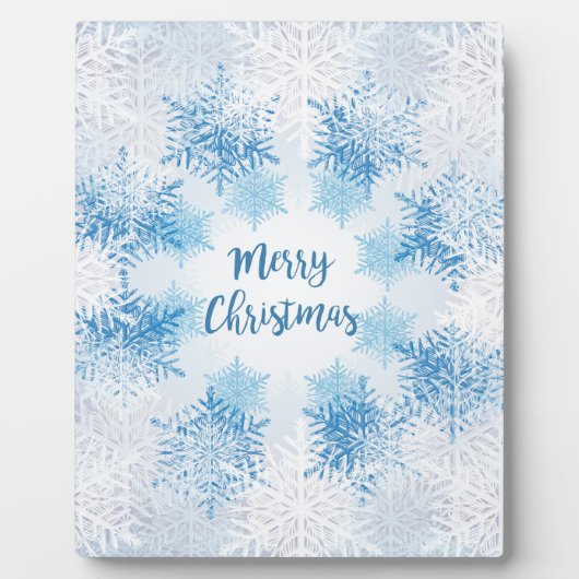フレーク模様をメリークリスマス フォトプラーク (正面)