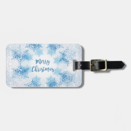 フレーク模様をメリークリスマス ラゲッジタグ