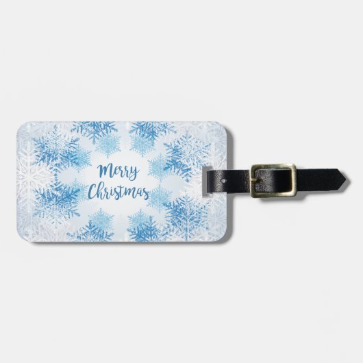 フレーク模様をメリークリスマス ラゲッジタグ (正面横)