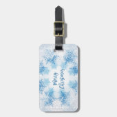 フレーク模様をメリークリスマス ラゲッジタグ (正面縦)