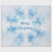 フレーク模様をメリークリスマス ラッピングペーパー (フラット)