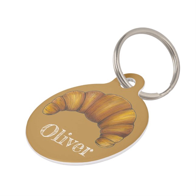 フレーク状バターフランスのテリークロワッサングルメペストリー食品 ペット　ネームタグ (側面)