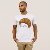 フレーク状ブッテリークロワッサンフランスのペストリーグルメ食品 Tシャツ (正面フル)