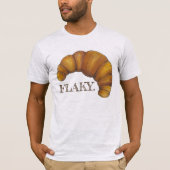 フレーク状ブッテリークロワッサンフランスのペストリーグルメ食品 Tシャツ (正面)