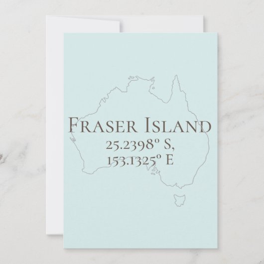フレーザーアイランドオーストラリア緯度&経度 カード (正面)