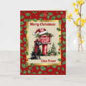 フレーザークレスト/タータンチェック&スコットランドパーソナライズされたクリスマス カード (黄色い花)